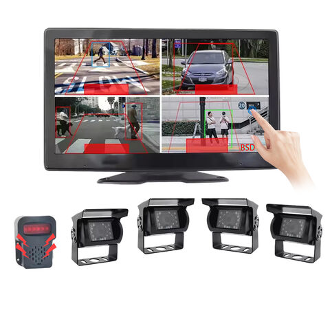 10,36-Zoll-Touchscreen 1080P AHD IP69K Wasserdichtes 4-Kanal-Bildschirm-Kamera-KI-BSD-Spezialfahrzeug-LKW-Überwachungssystem