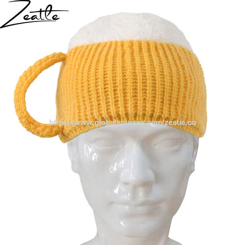 Chapeau de Bière OEM, Chapeau Tricoté Amusant pour Hommes et Femmes, Cadeaux Originaux pour les Amateurs de Bière, Anniversaire, Noël, Halloween, Festival
