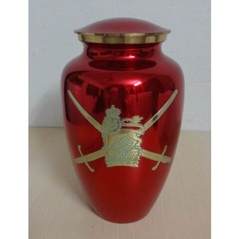 Messing-Kremationsurne (Bestattungsurne) für Erwachsene, verschiedene Größen und Ausführungen erhältlich, Farbe Rot - Großhandelspreise für Urnen for sale at factory direct price