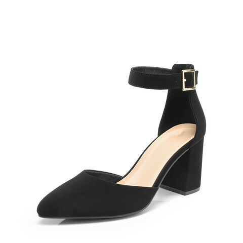 ODM/OEM Venta al por mayor AKH3 W-1 Zapatos de tacón grueso y punta fina elegantes para mujer, para un uso cómodo durante todo el día
