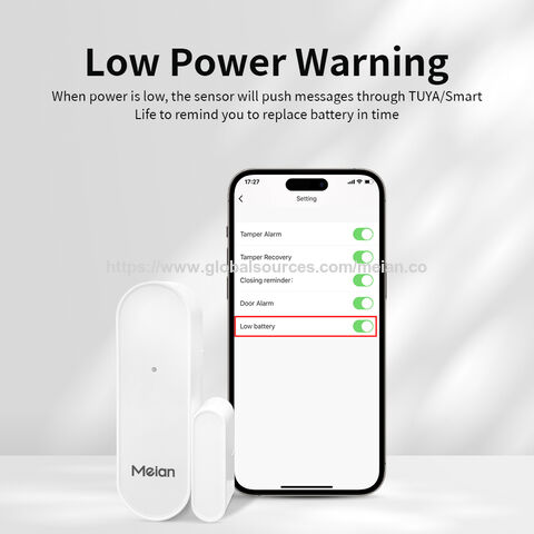 Capteur d'alarme de porte et fenêtre WiFi intelligent TUYA en gros, fréquence Zigbee, détecteur de porte intelligent compatible for sale at factory direct price