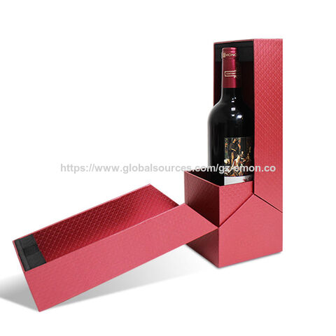 Caja de embalaje de vino con logotipo personalizado, puerta doble alta, cierre magnético, materiales reciclados, lámina plateada y bronce for sale at factory direct price