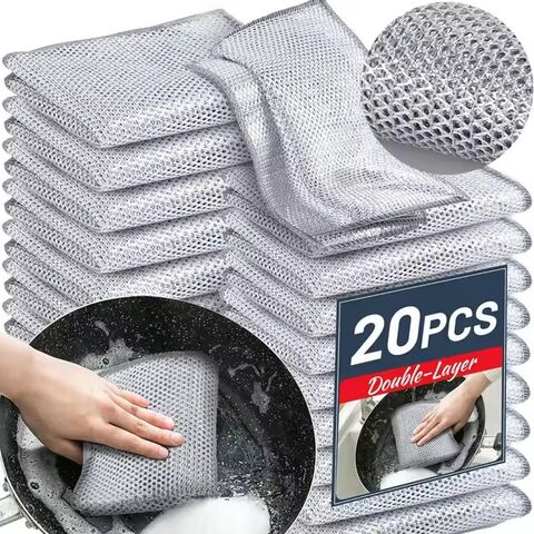 Magisches Reinigungstuch, verdickte doppelseitige Metall-Stahldraht-Lappen, Küchengeschirrtuch, Topfwaschlappen, Handtuch, Reinigungswerkzeuge for sale at factory direct price