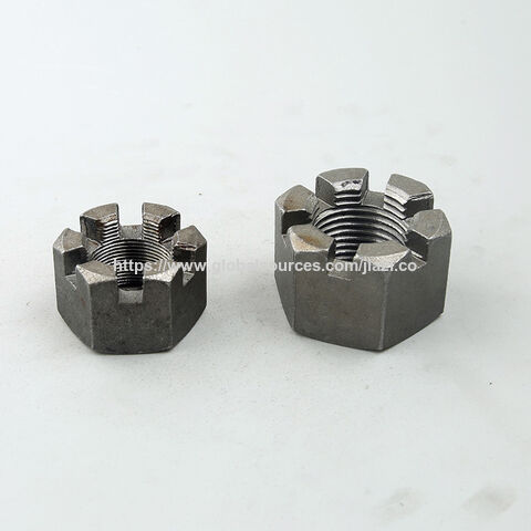 Vente fabricant Écrous crénelés hexagonaux en acier au carbone M1 à M16 - Écrous à fente hexagonaux