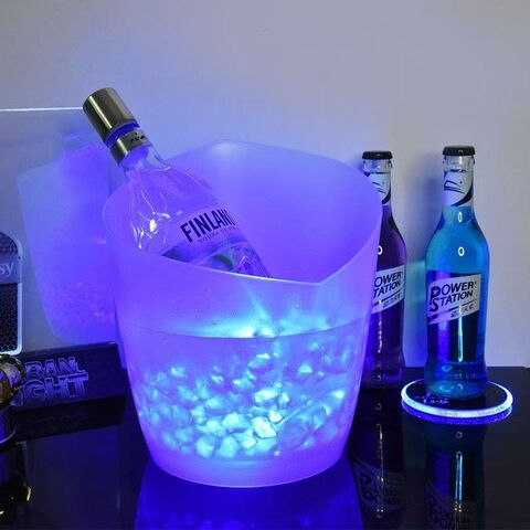 Cubo de Hielo Personalizado con Luces LED de Colores para Vino y Champán con LOGO