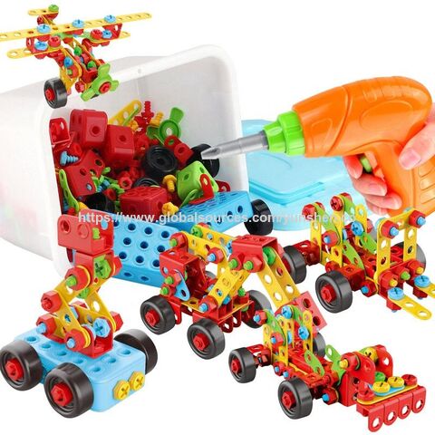 NUEVOS Juguetes de Tornillos para Niños, Caja de Herramientas con Taladro Eléctrico, Bloques de Construcción Creativos para Desarrollar la Inteligencia de los Niños, Juguetes de Montaje de Tuercas y Bloques de Construcción Educativos for sale at factory direct price