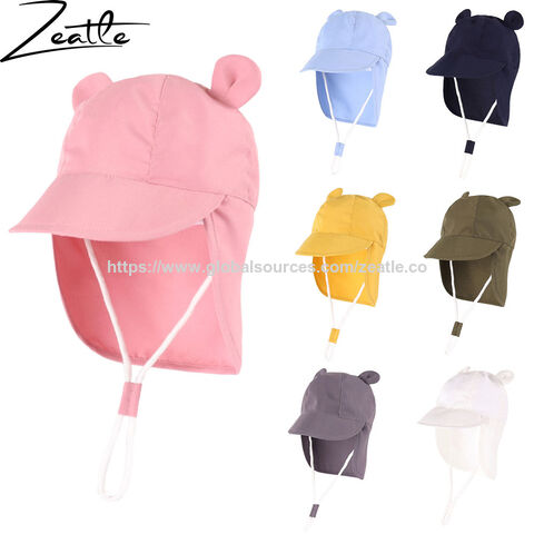 OEM Gorros de Sol para Niños Pequeños, Niñas y Niños, Sombrero de Playa de Verano de Secado Rápido UPF 50+ Ajustable, Sombrero de Natación para Niños con Solapa para el Cuello for sale at factory direct price
