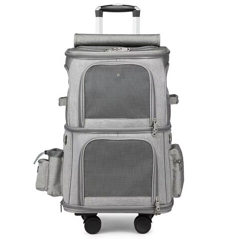 Transportín para mascotas de doble compartimento personalizado - desmontable, portátil, plegable, con ruedas retráctiles para facilitar el transporte for sale at factory direct price