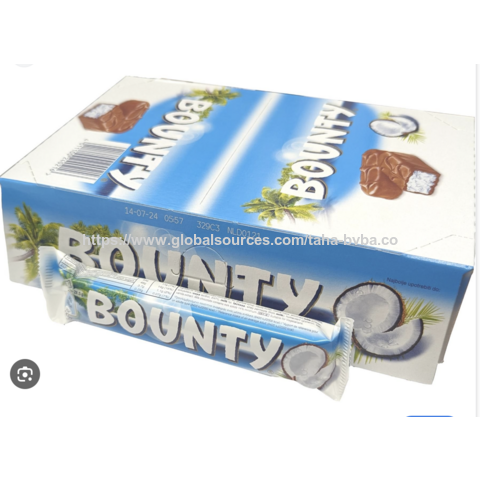 Barre Chocolatée Bounty 100% Pure Qualité 57g Au Meilleur Prix de Gros Pas Cher Bounty Top Barre Chocolatée 21g / Bounty