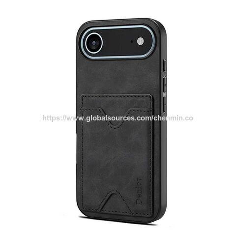 Funda de Teléfono 16Pro Max Anticaídas de Moda para Negocios para Apple 17 para Iphone 17 Material de TPU y PU con Bolsa para Tarjetas y Agarre para Teléfono for sale at factory direct price