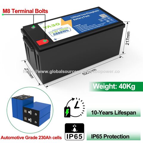 Batterie au Lithium Solaire YABO 12V 460Ah - Stockage Essentiel Haute Capacité pour Systèmes d'Alimentation de Secours pour Toute la Maison