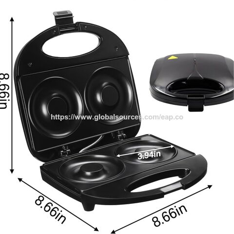 ماكينة صنع الدونات بقدرة 750 وات، تسخين على الوجهين، سطح غير لاصق - تصنع 2 دونات for sale at factory direct price