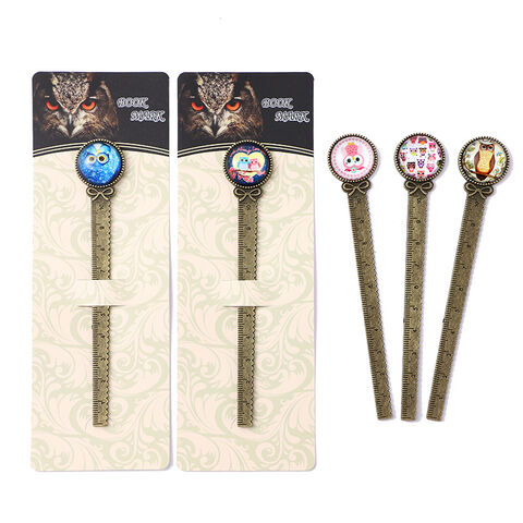 Precio de fábrica Marcador de regla de piedra retro impreso personalizado Marcador de aleación con incrustaciones de piedras preciosas Papelería DIY para decoración for sale at factory direct price