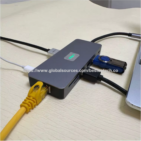 حطة إرساء 11 في 1 رائجة البيع، موزع USB HDTV DP 4K 60 هرتز VGA 1000M RJ45، وصلة تمديد من النوع C، مركز إرساء PD100W for sale at factory direct price