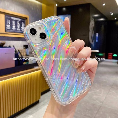 Capa de telefone com efeito de ondulação de água para Apple 15 Promax, capa a laser que muda de cor para 13/14, capa anti-queda para 17 Pro, capa de proteção para 16 for sale at factory direct price