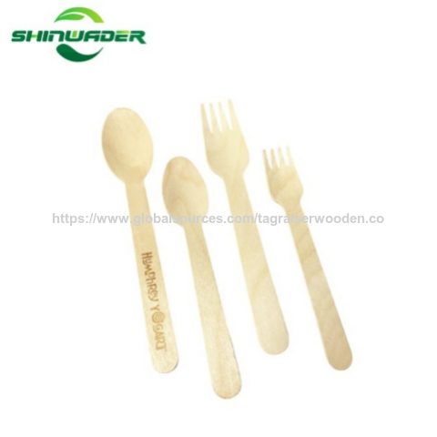 Couverts jetables en bois biodégradables écologiques, ustensiles recyclables pour fêtes et pique-niques
