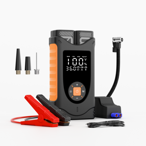 Nuevo arrancador de coche de 16000mAh con compresor de aire, banco de energía multifunción para coches, SUVs y uso en exteriores