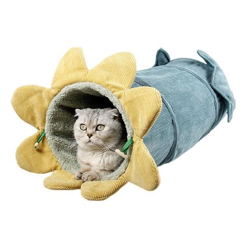 Winterwarmer Katzentunnel, Gemüsemuster, Plüsch-Spieltunnel für Haustiere, einfache Lagerung, halbgeschlossenes Katzenbett, Haustierbedarf für Katzen for sale at factory direct price