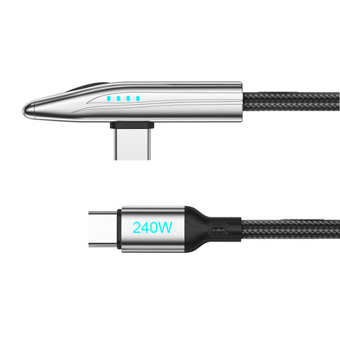 Cabo de Carregamento Rápido PD USB-C para USB Tipo C de Nylon Trançado em Liga de Zinco de 1,2 Metro e 240W, Novo e Popular para Comboios e Metros for sale at factory direct price