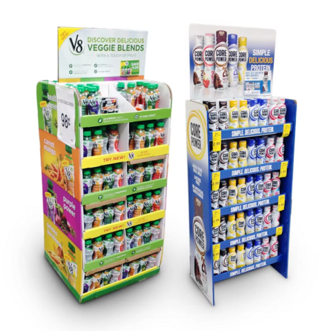 Expositor de productos de cartón corrugado personalizado para tiendas minoristas, ideal para dulces, alimentos y bebidas for sale at factory direct price