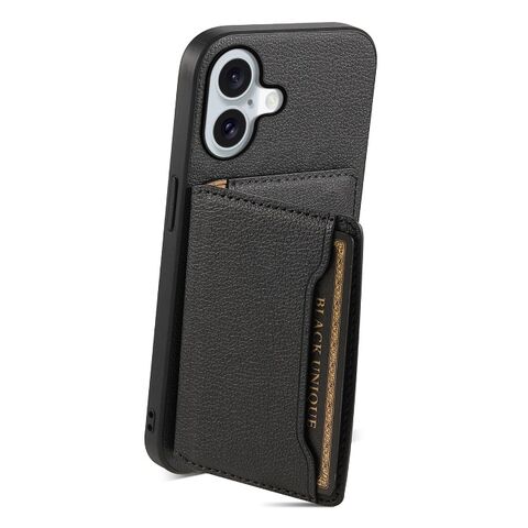 Capa de couro empresarial com porta-cartões, design destacável, Coque magnético para iPhone 17