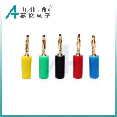 JIALUN Hochwertiger, vergoldeter 2mm Bananenstecker, männlich, mit Schraube - Premium-Steckverbinder für Audiogeräte