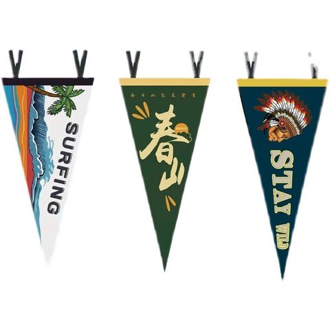 Banderines de fieltro de alta calidad directamente de fábrica / Bandera de motocicleta / Letreros Publicidad Bandera de fieltro triangular para eventos for sale at factory direct price