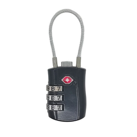 قفل TSA عالي الجودة للسفر مكون من 3 أرقام مع كابل TSA للأمتعة for sale at factory direct price