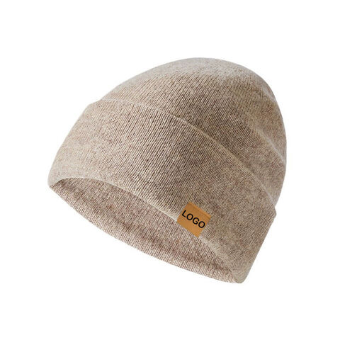 Gorro de punto sin costuras para hombres y mujeres, gorro de lana cálido e informal para invierno, etiqueta con logotipo personalizado, color sólido, combinable con todo
