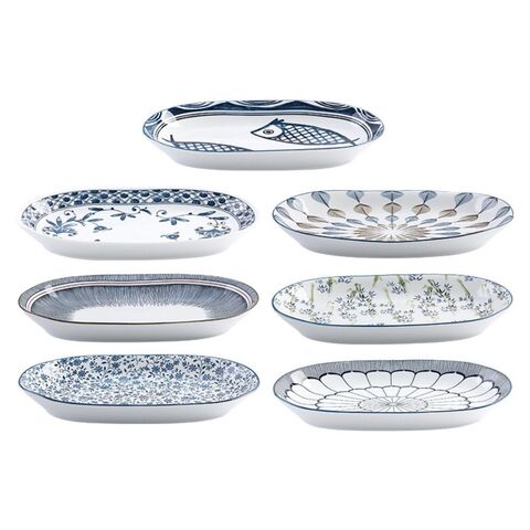 Platos de porcelana blanca y azul para cena, vajilla de cerámica para cocina y comedor for sale at factory direct price