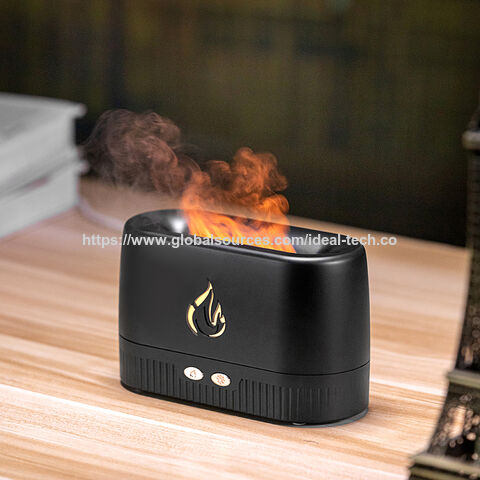 Humidificador Difusor de Aceites Esenciales con Llama LED de Fuego de 7 Colores al por Mayor - Difusor de Aroma de Llama Ultrasónico Portátil de Niebla Fría for sale at factory direct price