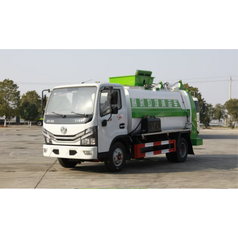 شاحنة قمامة ضاغطة ذات تحميل جانبي أوتوماتيكي Dongfeng 6cbm 4x2 بهيكل فولاذي شديد التحمل وسعر المصنع المباشر التنافسي for sale at factory direct price