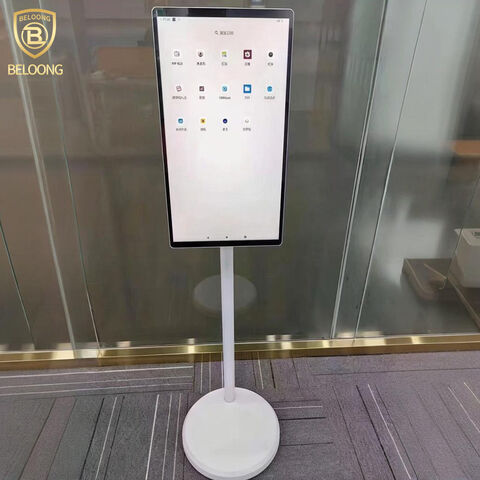 Écran Tactile Interactif Android OS de Bonne Qualité avec Batterie, Moniteur Mini TV Intelligent, Affichage Numérique Portable Rechargeable Mobile