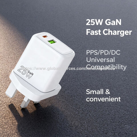 MNUO Bestseller 25W 1A1C GaN Ladegerät mit PPS/PD/DC Protokoll, UK Stecker, für Laptop/OnePlus, OEM/ODM Lieferant