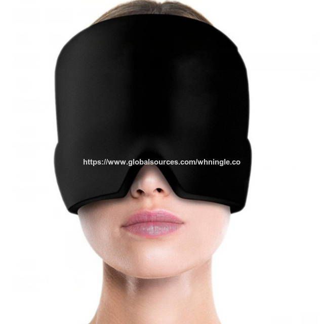 Bonnet de soulagement des maux de tête pour soulager la migraine, bonnet de tension pour les maux de tête avec poche de gel de glace réutilisable pour les yeux gonflés, soulagement du stress