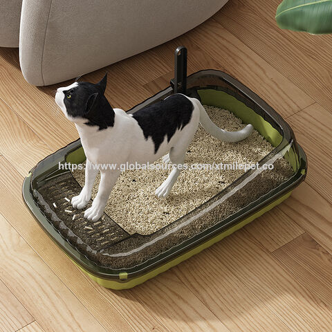 Bac à litière extra-large anti-tracking pour chat en plastique avec contrôle des odeurs et côtés surélevés for sale at factory direct price