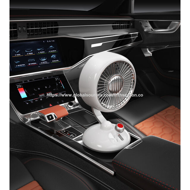 Mini Ventilateur de Bureau LED USB Rechargeable Batterie 3600mAh Alliage d'Aluminium ABS Faible Bruit 5 Pales