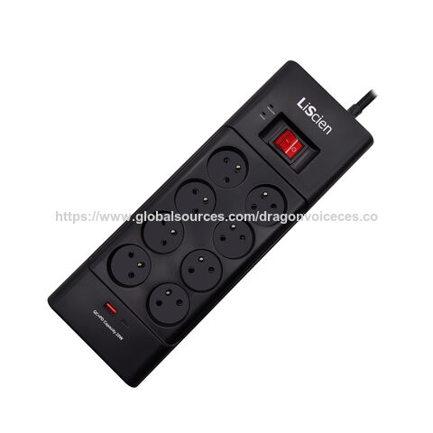 شريط طاقة مع 8 مقابس Schuko للحماية من زيادة التيار، وصلة تمديد مع منفذ USB A + C for sale at factory direct price