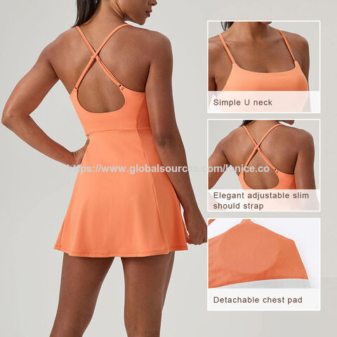 Vestido de Tenis Deportivo Fitness de Una Pieza Falda Atlética para Correr Ropa de Tenis Golf Vestido de Tenis Ropa Deportiva de Golf for sale at factory direct price