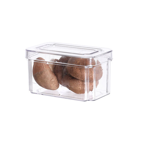 Contenedores Rectangulares de Almacenamiento de Alimentos PET, Organizadores de Refrigerador, Cajones con Tapas, Cestas Apilables para Almacenamiento en Frigorífico for sale at factory direct price