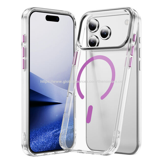 جراب هاتف مغناطيسي شفاف بسمك 2.0 مم من PC+TPU مقاوم للصدمات لجهاز iPhone 17 Pro