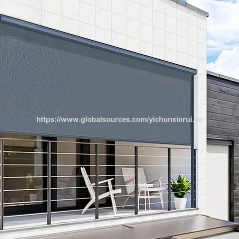 Outdoor Aluminum Cover Sun Shading Balcony Dual Zip Track Screen Roller Window Blinds Magic Screen Pergola Gazebo Roller Blinds for sale at factory direct price