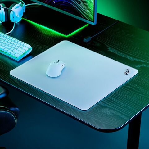 Tapis de Souris en Verre Haute Vitesse, Tapis de Souris Ultra Fin en Verre Trempé pour Bureau de Jeu