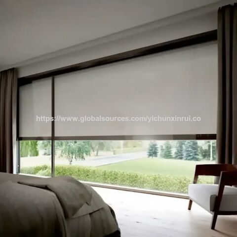 Outdoor Garden Electric Blackout Motorized Zip Track Zipper Roller Blinds Kits Windproof Window Shades Shutters Roller Blind for sale at factory direct price