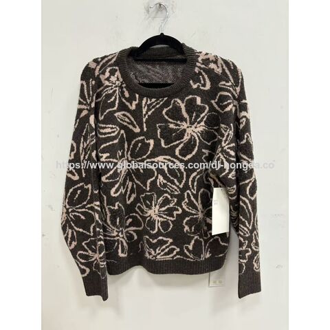 Jersey de mujer, suéter de cuello redondo, jersey jacquard Maillard