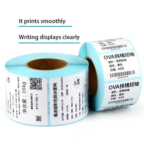 Rollo de etiquetas adhesivas térmicas para envíos, etiquetas de papel para direcciones postales, etiquetas de códigos de barras