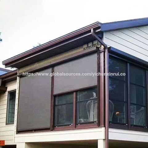 Pergola Motorized Roller Blinds Blackout Remote Blinds Outdoor Garden Patio Decoration Shading Cooling Protection Roller Blinds for sale at factory direct price