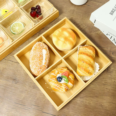 Individuell anpassbare Süßigkeiten- und Nuss-Display-Box mit Deckel für Kinder – Geteilte Servierplatte für Sofa, Picknick und Aufbewahrung