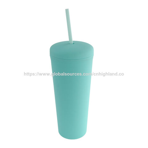 Vaso de agua de plástico AS de 18 oz y 750 ml con impresión personalizada y gran capacidad con pajita para pedidos al por mayor, regalos promocionales y eventos corporativos for sale at factory direct price