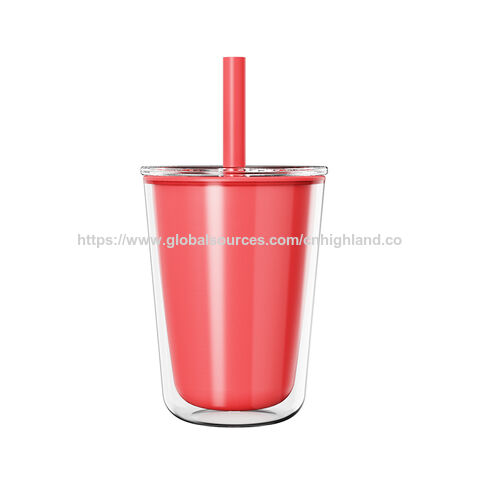 710ml AS Doppelwandiger, wiederverwendbarer Boba-Becher mit Strohhalm - BPA-freier Plastikbecher für gewerbliche Nutzung, kundenspezifisches Logo im Großhandel erhältlich for sale at factory direct price